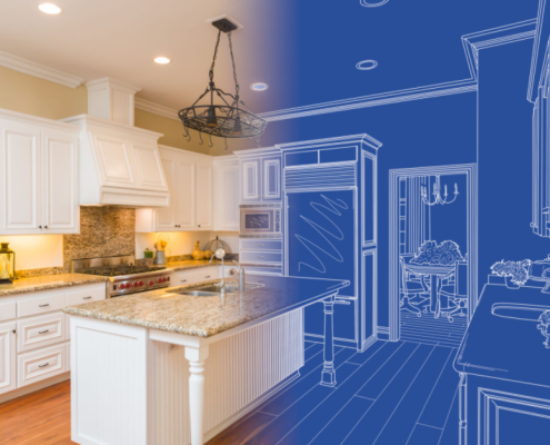 Kitchen design and blueprint